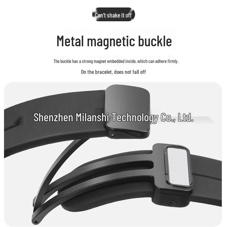 Magnetic Silicone Folding Buckle Band for Apple Watch & iWatch 6/7/8/9/10/SE/Ultra 2