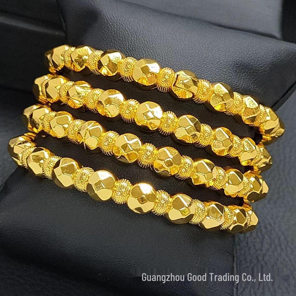 Gold-Plated Floral Leaf Bracelet: Non-Fading Bridal Bangle