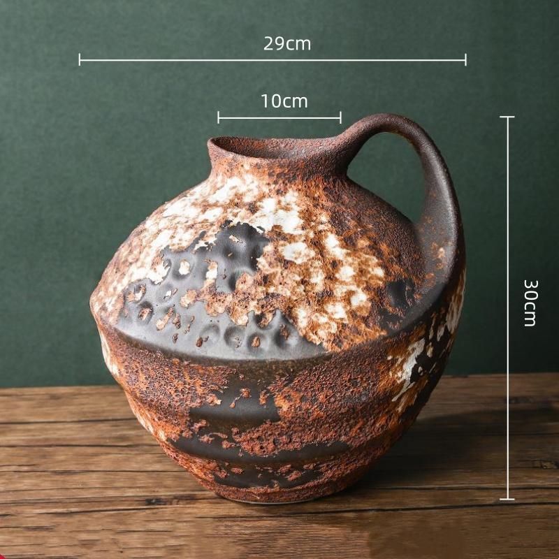 Ceramic Vase Coarse Earthenware Pot Flower Vase Flower Arrangement Accessories Ceramic Handicrafts Home Decoration Flowerpot