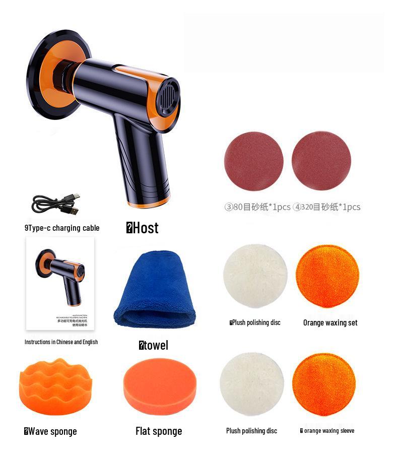 Cordless Electric Car Polisher & Waxer for Scratch Repair and Glaze Sealing