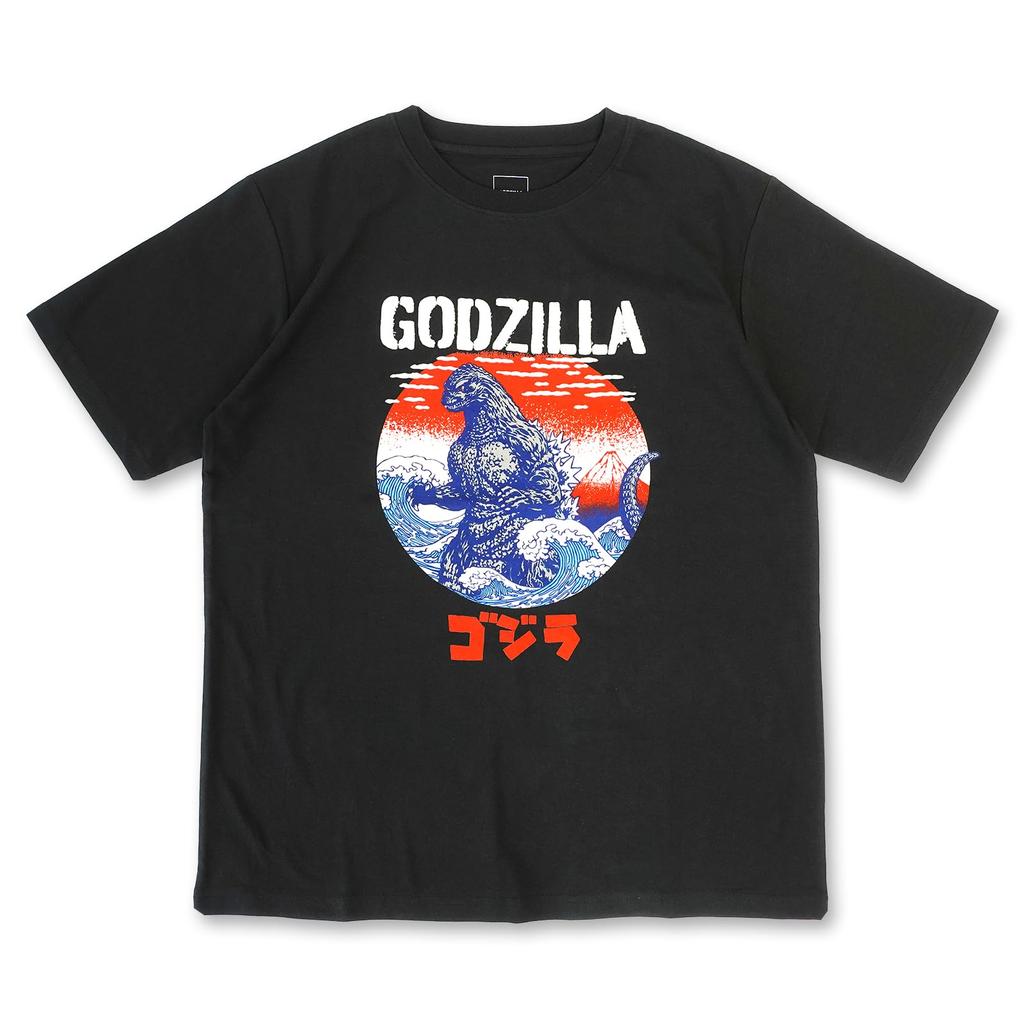 Fineplus Godzilla T-Shirt, Short Sleeve, King Ghidorah Poster Print, Japanese Pattern, Cherry Blossom Design, Character Merchandise