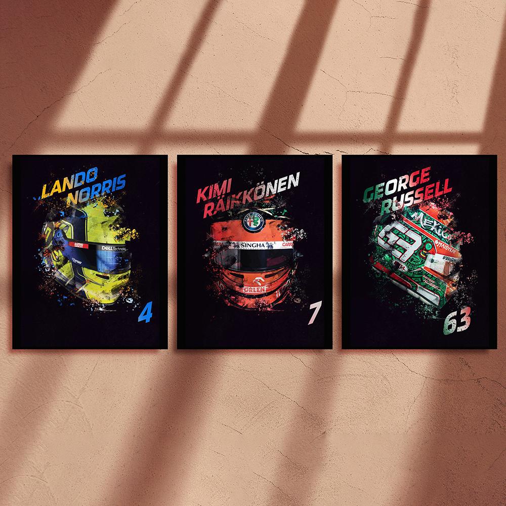 Modern Poster Formel 1 Helme Rennfahrer Legenden Poster Print Fashion Art Cool Racer Room Wall Canvas Painting Room Home Decor
