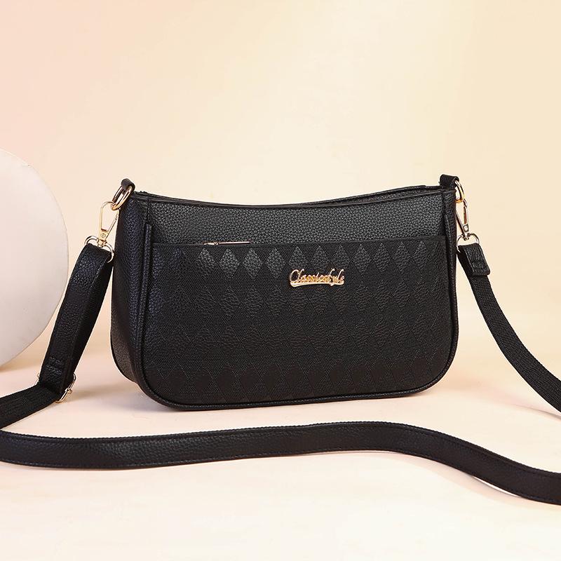2026 Women's Versatile Plaid Crossbody Moon Bag - Large Capacity, Stylish for Middle-aged