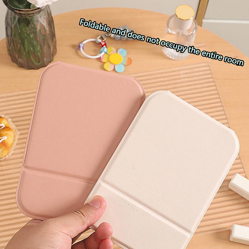 Desktop Makeup Mirror PU Leather Portable Vanity Mirror Foldable Hand Mirror Compact Mirrors Cute Pocket Mirrors For Travel Tool
