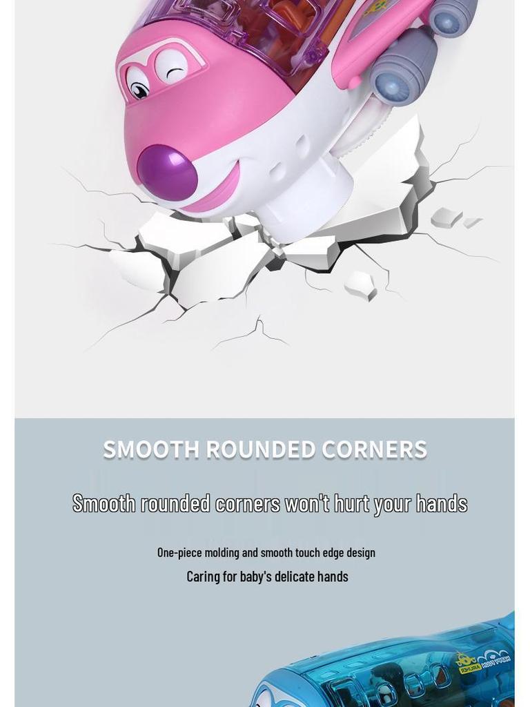 Electric Q-Cute Passenger Airplane Toy with Music & Lights - 360° Rotating Children's Car