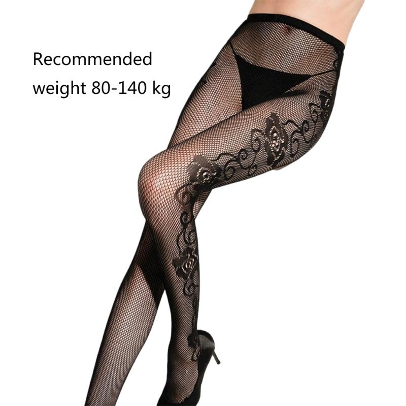 Fashionable Flower Pattern Fishnet Stockings Silk Legging Women's Pantyhose Stretchy and Breathable for Party Gathering