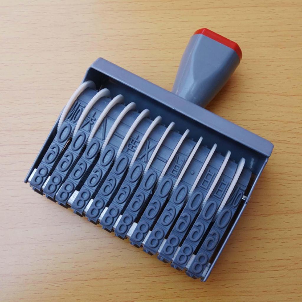 12 digits Wheel Number Stamp Sturdy Multifunction Vintage Number Stamp Universal for Office Dormitory DIY Craft Card Making Date