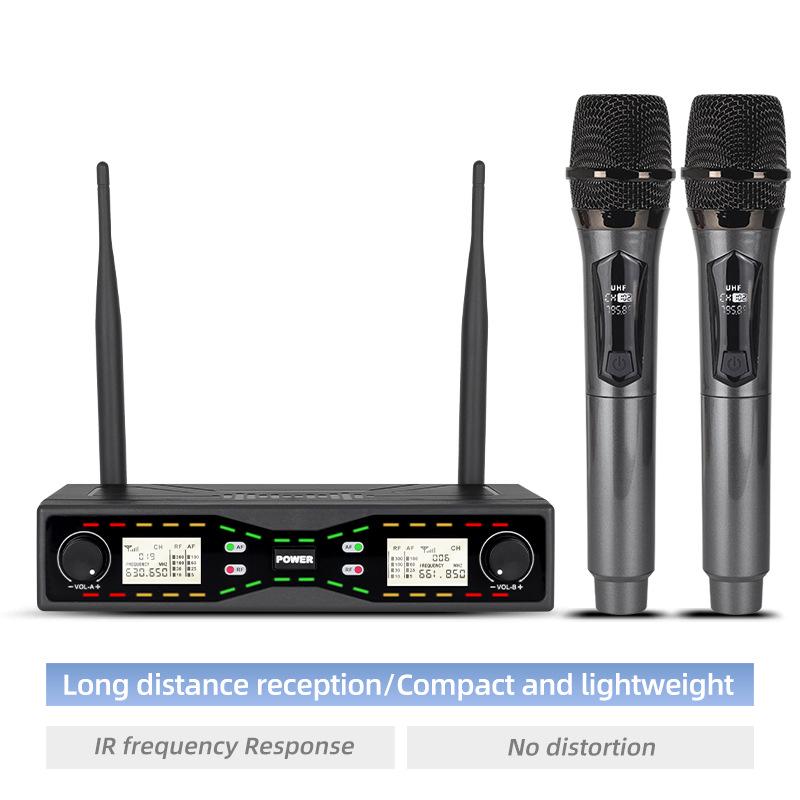 

UHF Dual Wireless Microphone for Karaoke & Meetings 208x120x45mm