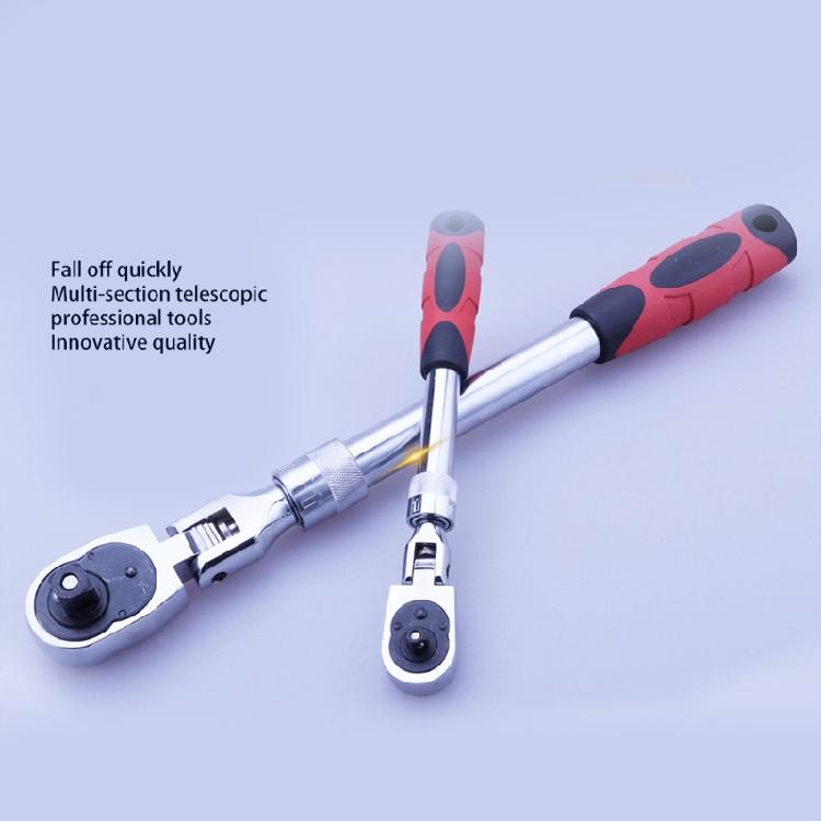 72-Tooth Extendable Flex-Head Ratchet Tool 1/4 3/8 &1/2-Inch Drives Wrench