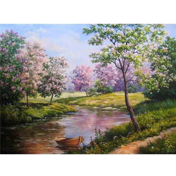 5D DIY Full Round Diamond Painting Landscape Set Embroidery Cross Stitch Mosaic Embroidery
