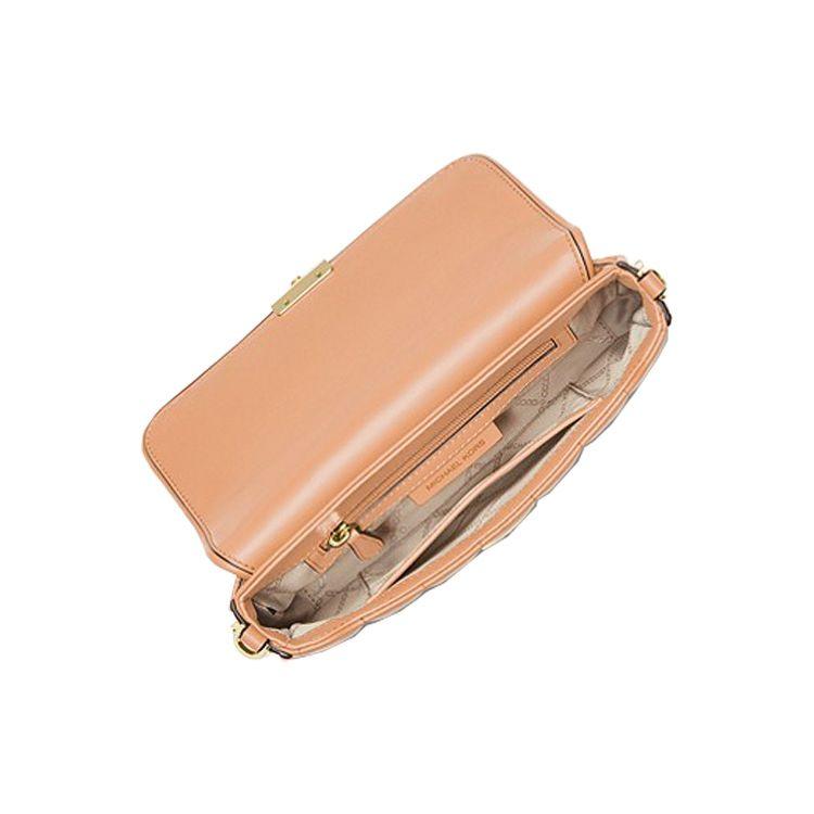 Michael Kors Mk Bradshaw Small Studded Gold Buckle Shoulder Bag Solid Color Seam Single Shoulder Bag Women shoulder bag Melon 30T1L2BL1U-CANTALOUPE