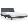 VidaXL Bed with Mattress Dark Grey 120x200 Cm Velvet 3208372