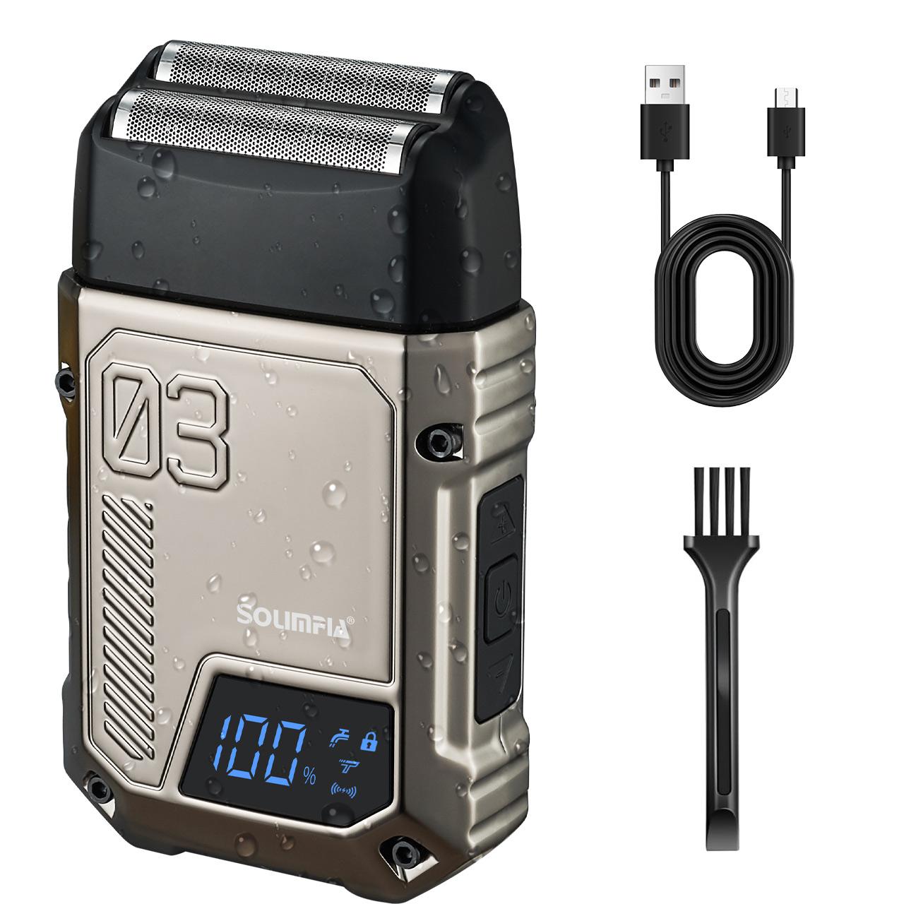 

3 Balds электрическая бритва с сеткой, водонепроницаемая бритва для мужчин, триммер для бороды, бритва для лысой головы, триммер для волос, беспроводной серый