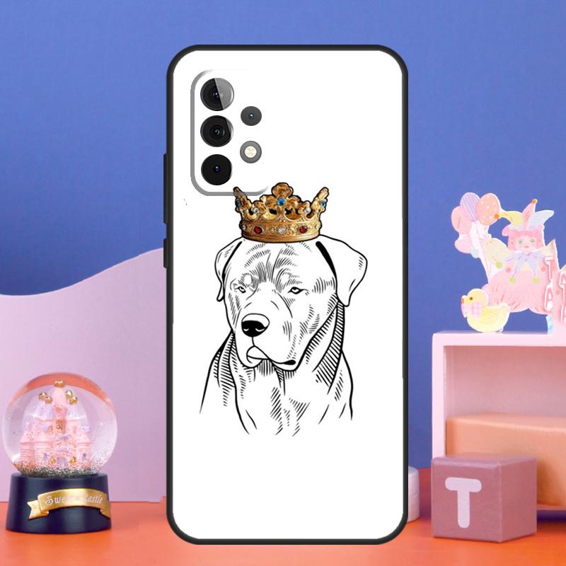 Cartoon Rottweiler Dog Case For Samsung Galaxy A54 A34 A14 A15 A35 A55 A16 A26 A36 A56 A52 A12 A32 A13 A33 A53 A17