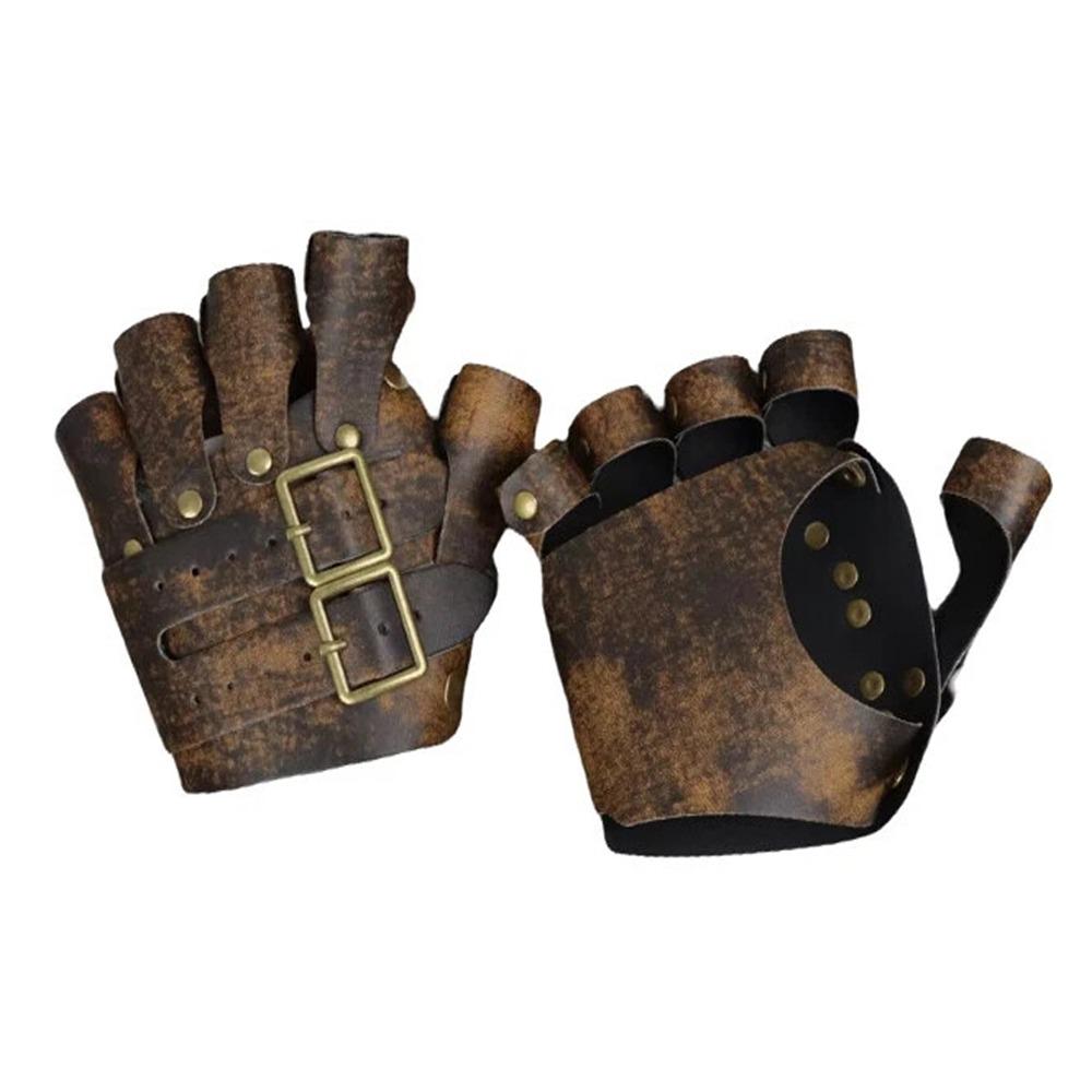 

Дизайн напульсника Перчатки в стиле стимпанк Перчатки без пальцев в средневековом стиле Ролевая игра коричневый