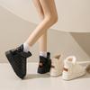 Heightened Thick-soled Snow Boots for Women 2025 Waterproof Winter New Popular Non-slip Thickened Leather Velvet Warm Cotton Shoes