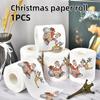 1 Roll Printed Christmas Toilet Paper Colored Pattern Holiday Bathroom Tissue Creative Decoration