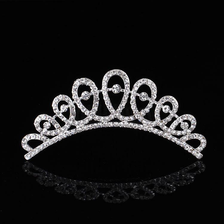 Rhinestone Tiara for Girls - Princess Crown Headpiece, Birthday Gift & Performance Hair Accessory