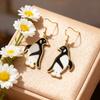 Lucktune Enamel Penguin Pendant Earrings Stainless Steel Animal Earrings For Women Fashion Jewelry Trendy 2025 Party Gifts Sale