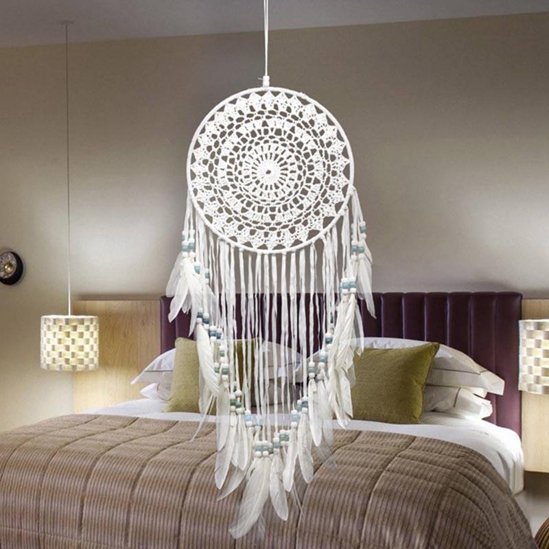 

White Feather Dream Catcher Wall Hanging Car Home Decor Ornament Gifts