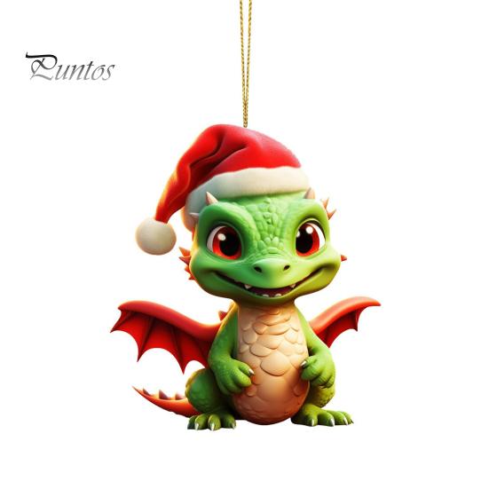 Weihnachts-Drachen-Anhänger, Cartoon-Drachenbaby, Acryl-Hängeornament, langlebig für festliche Baumdekoration