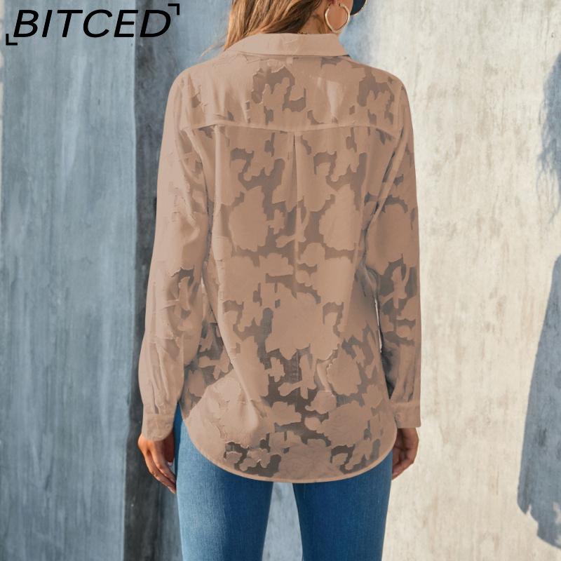 BITCED Plus Size Women's Loose-Fit Casual Chiffon Blouse