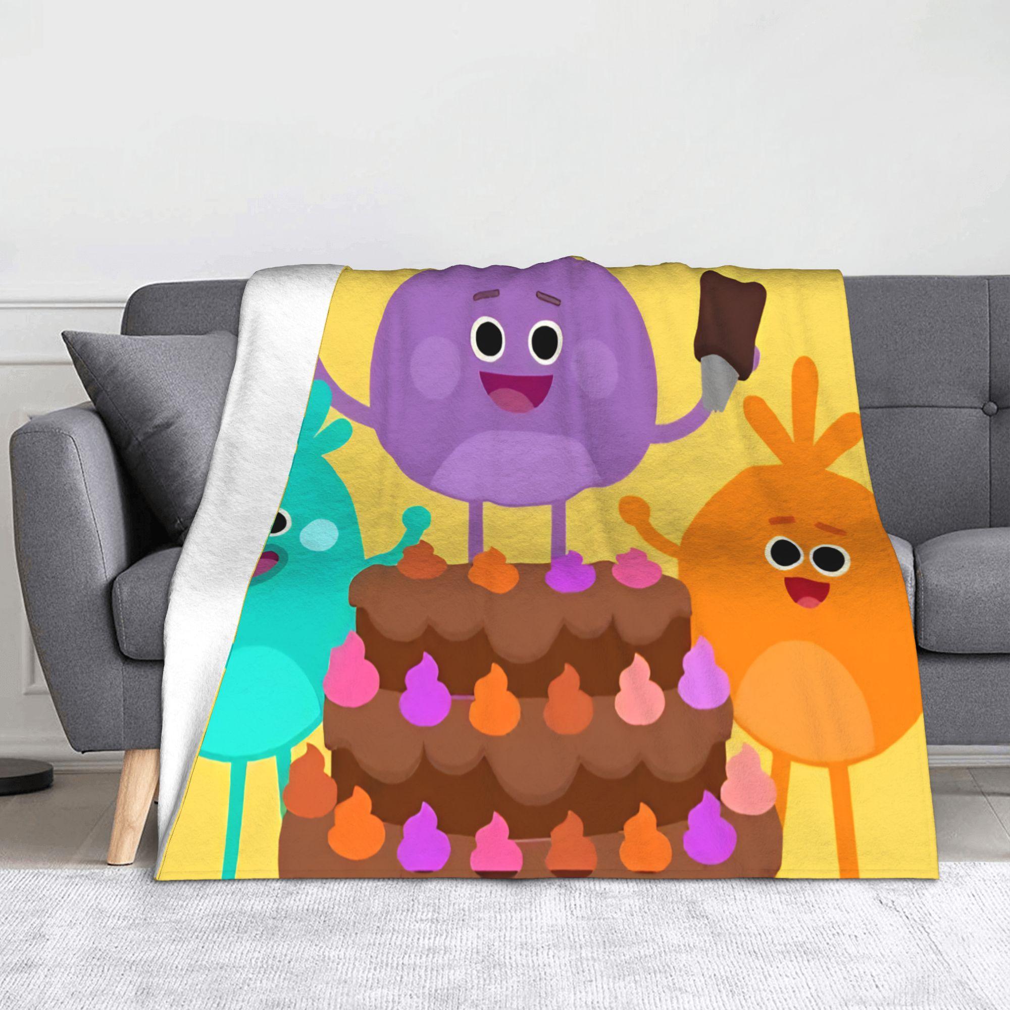 

Bumble Nums Cartoon Blanket Cover Fleece Ultra-Soft Throw Blankets for Car Sofa Couch Bedspread 75x90cm