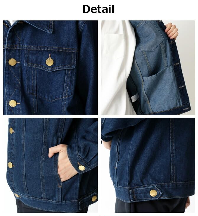 Arcade Denim Jean American Street Size L to Indigo Blue Men's Jacket, Jacket, Blouson, Coverall, Casual, Style, (equivalent M),