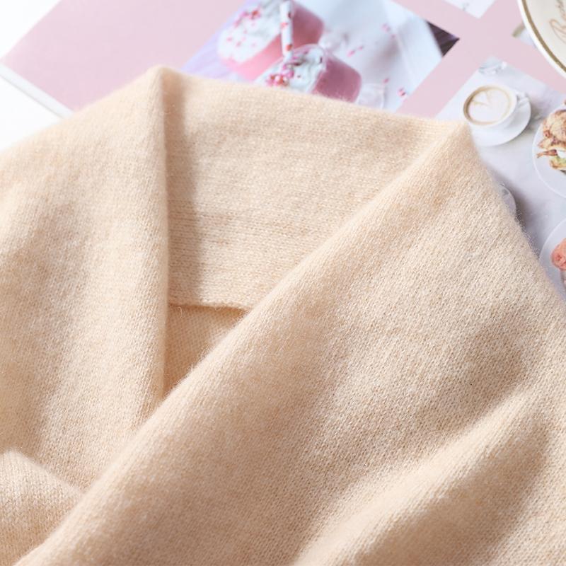 100%Wool Cross Small Wraps for Women Autumn Winter Soft Warm Mini Triangle Scarf Shawls Elegant Neckerchief False Collar