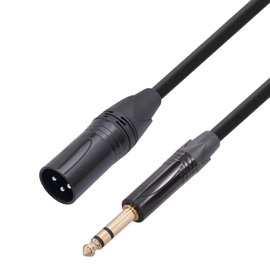 6.35mm Audio Cable TRS Stereo Male to XLR Male Balanced Interconnect Cord Patch Cable Zinc Alloy Shell for Mixer