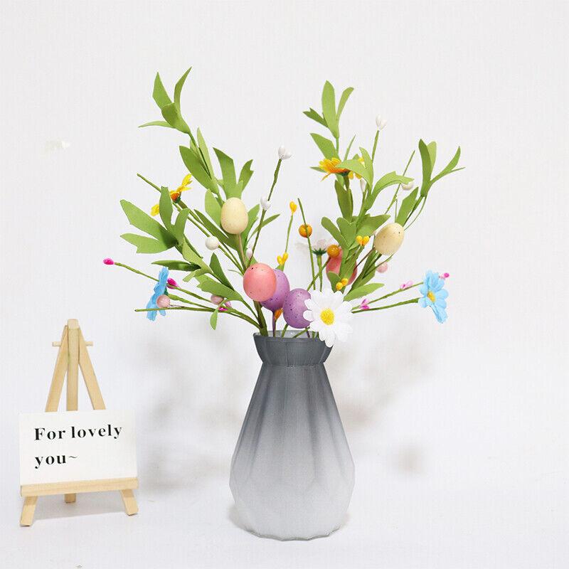 5 Stück Künstlicher Osterblütenzweig Buntes Schaumstoffei Gesprenkelter Zweig DIY Frühling Heimdekoration Blumige Stiele Festliche Osterdekoration