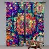 2Pcs Floral Blackout Curtains Bohemian Colorful Theme Privacy Drapes Art Decor Bedroom Apartment Living Room Darkening Window