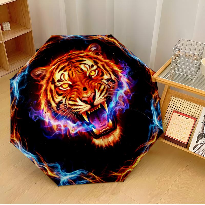 

Crystal Moon Wolves Printed umbrella windproof folding umbrella portable sun and rain umbrella suitable for gifting