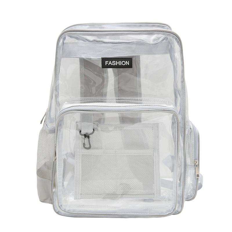 Schoolbag Transparent Jelly Bag Trendy High School College Student PVC Schoolbag New Large Capacity Cool Waterproof Backpack