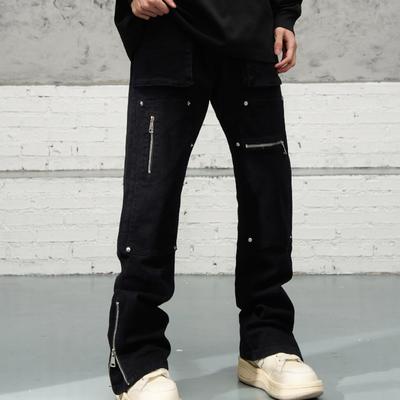 Neue Mode Kpop Baggy Schlagjeans Cargo Y2K Hose Herrenbekleidung Knöchelreißverschluss Gerade Koreanisch Lässig Baumwolle Lange Hose