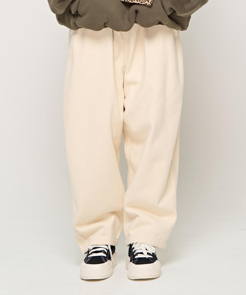 CARGOBROS Cb Basic Fleece-Lined Wide Elastic Pants (Ivory)