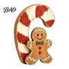 Christmas Window Display Ornaments Wooden Gingerbread Man Decor, Rustic Gingerbread, Candy Cane House Figurines, Xmas Family Gathering Decorative