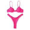 Kvinner Solid Lace Bikini Set Push Up Badedrakt Beachwear Polstret Badetøy