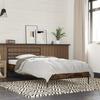 VidaXL Bed Frames Smoked Oak 100x200 Cm Engineered Wood and Metal, Bed, Guest Bed, Single Bed, Bedroom Furniture At 845589