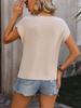 2024 European & American Women's Round Neck Pocket Short Sleeve Sweater
