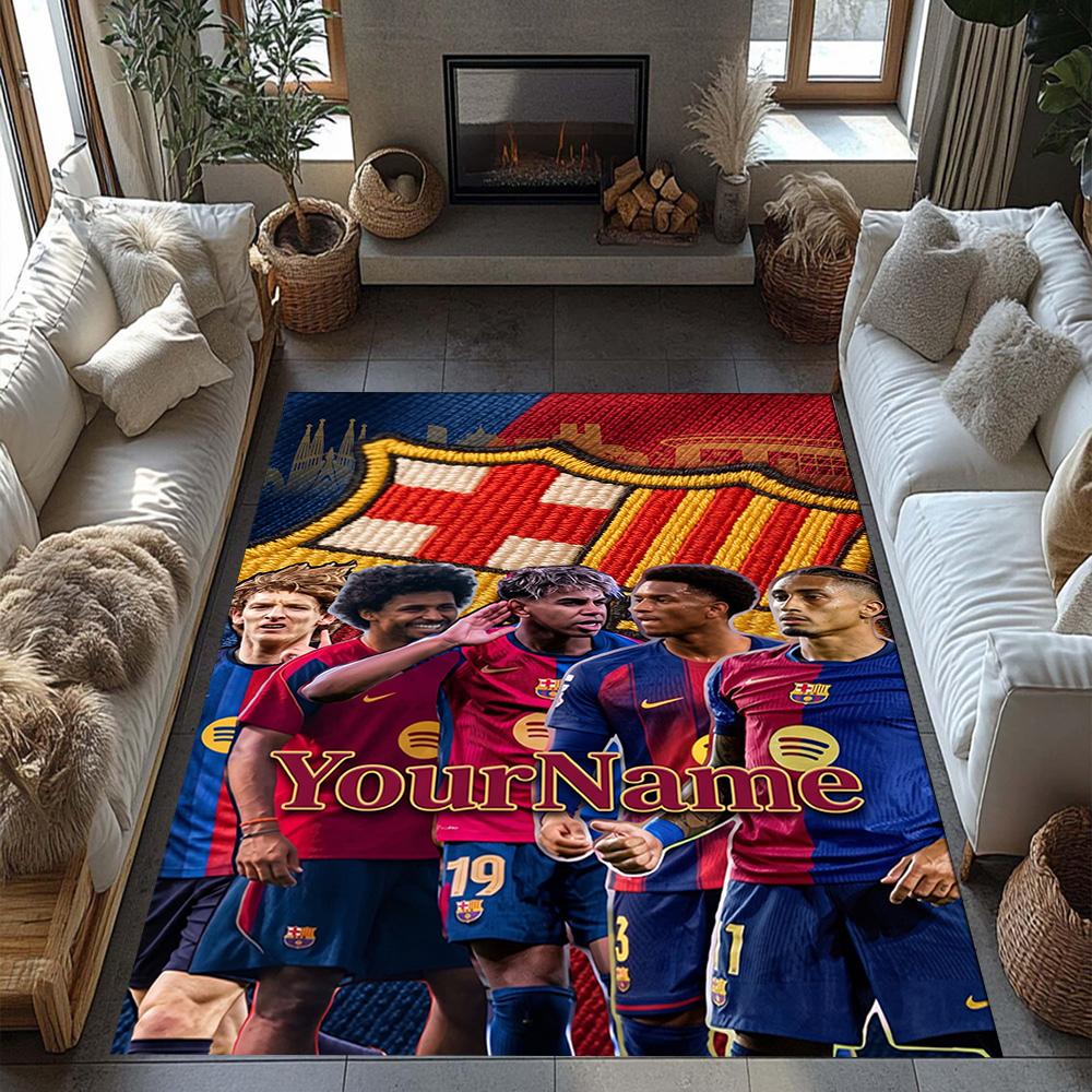 Fc Barcelona Personalized Text Carpet Perfect for Hallway Dormitory Dining Room Game Room Antislip Carpet Decorate Offices Best for Christmas