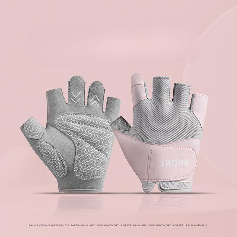 

New Fitness Gloves Breathable Non Slip Wear Resistant Outdoor Mountain Bike Road Cycling Half Finger Gloves for Women L