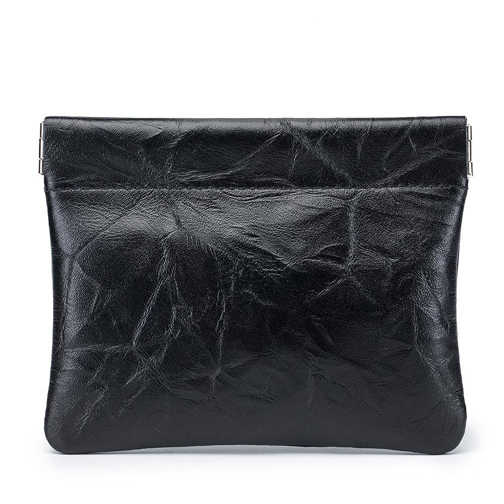 

Retro shrapnel automatic tight mouth storage bag, simple mini earphone bag, small mouth red envelope, portable change bag чёрный