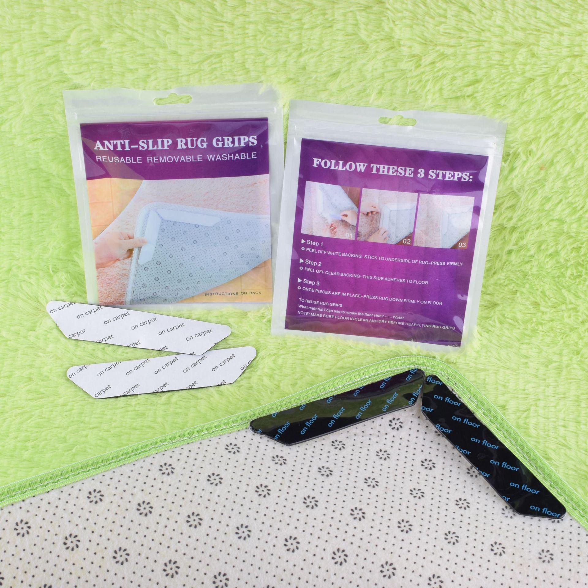 

Round Corner Triangle Rug Mat Anti-Slip, Washable, No-Trace, Anti-Displacement & Anti-Wrinkle Stickers - 90x115mm 1 piece [No Packaging]