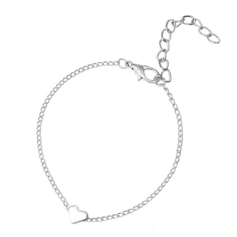 

Korean version ins fashion love romantic heart-shaped jewelry exquisite silver bracelet direct supply, love peach heart bracelet