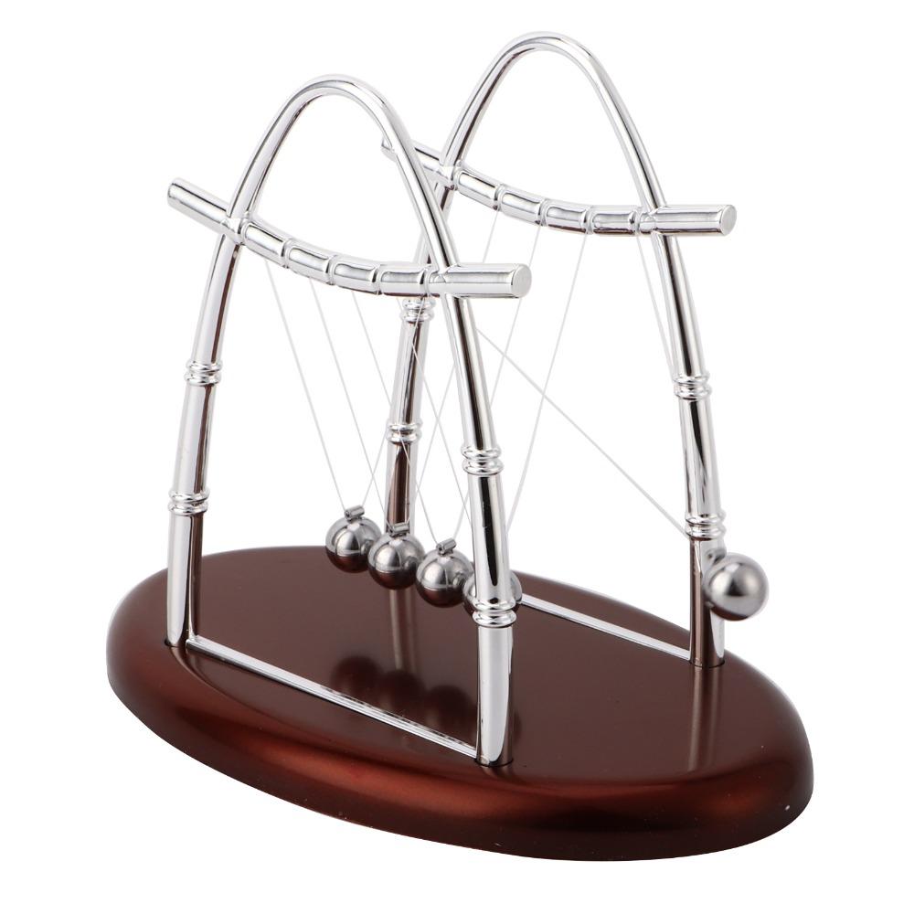 Holzsockel Balancekugeln 5 Stahlkugeln Kinetische Kugeln Klassisches Pendelornament Heimdekoration