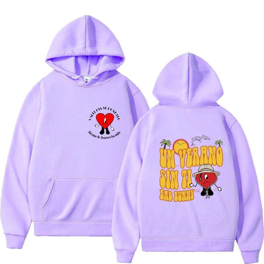 Hot 2022 Unisex Hoodies Hip Hop Bad Bunny UN VERANO SIN TI Print Harajuku Fleece Pullover Male Sweatshirt Women Hoody Clothing Tops