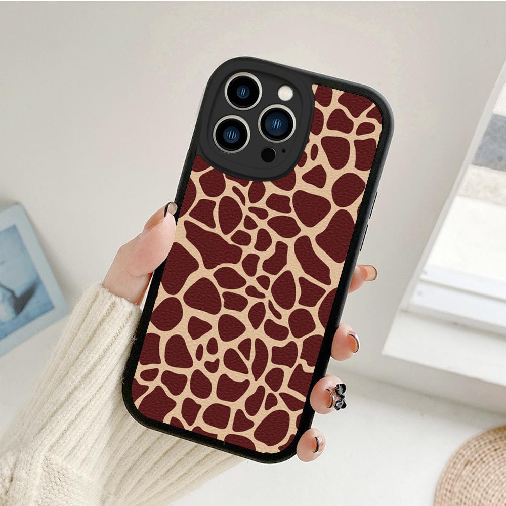 Watercolor Giraffe Painting Style Phone Case for Iphone 14 13 11 12 Pro MAX 13 MiNi 7 8 Plus X XS XR Lambskin Protective Covers
