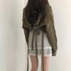 Retro V-Neck Knit Sweater with Back Tie – Stylish Autumn/Winter Women's Fashion