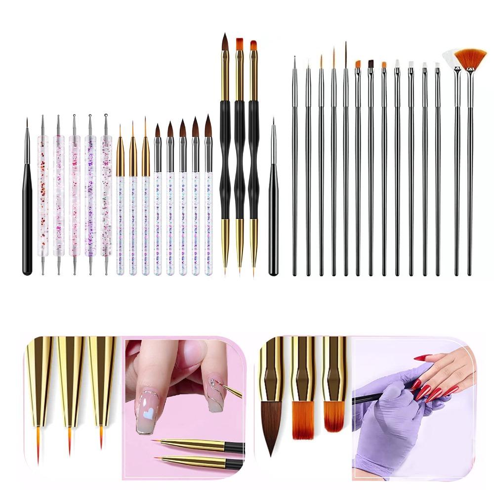 31pcs Liner Brush Nail Painting Brush Set Dotting Brush Dotting Brush Liner Drawing Brush Home Use